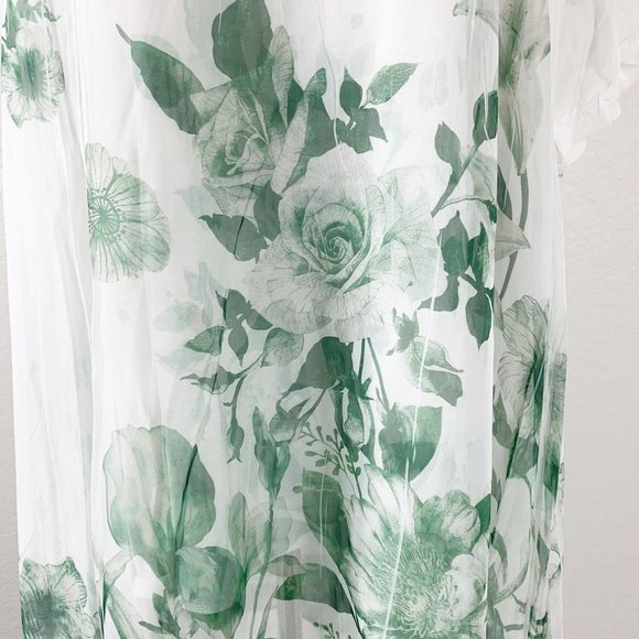 Scandal Italy Dress Flowy 3/4 Sleeve Roses Tunic - Picture 7 of 13